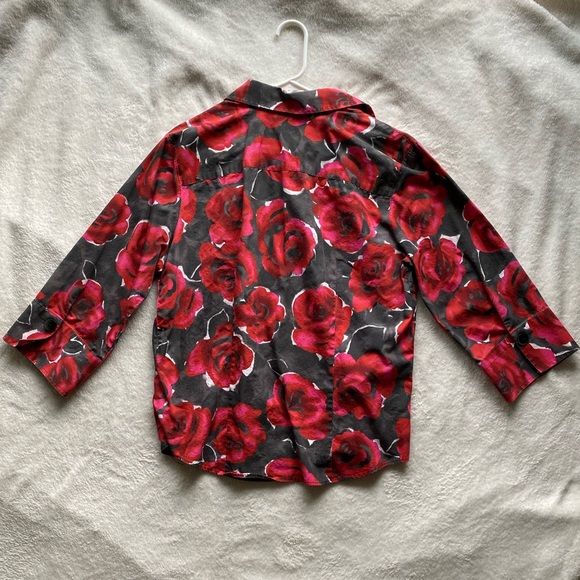Vintage Westbound rose print blouse size M - Picture 5 of 5